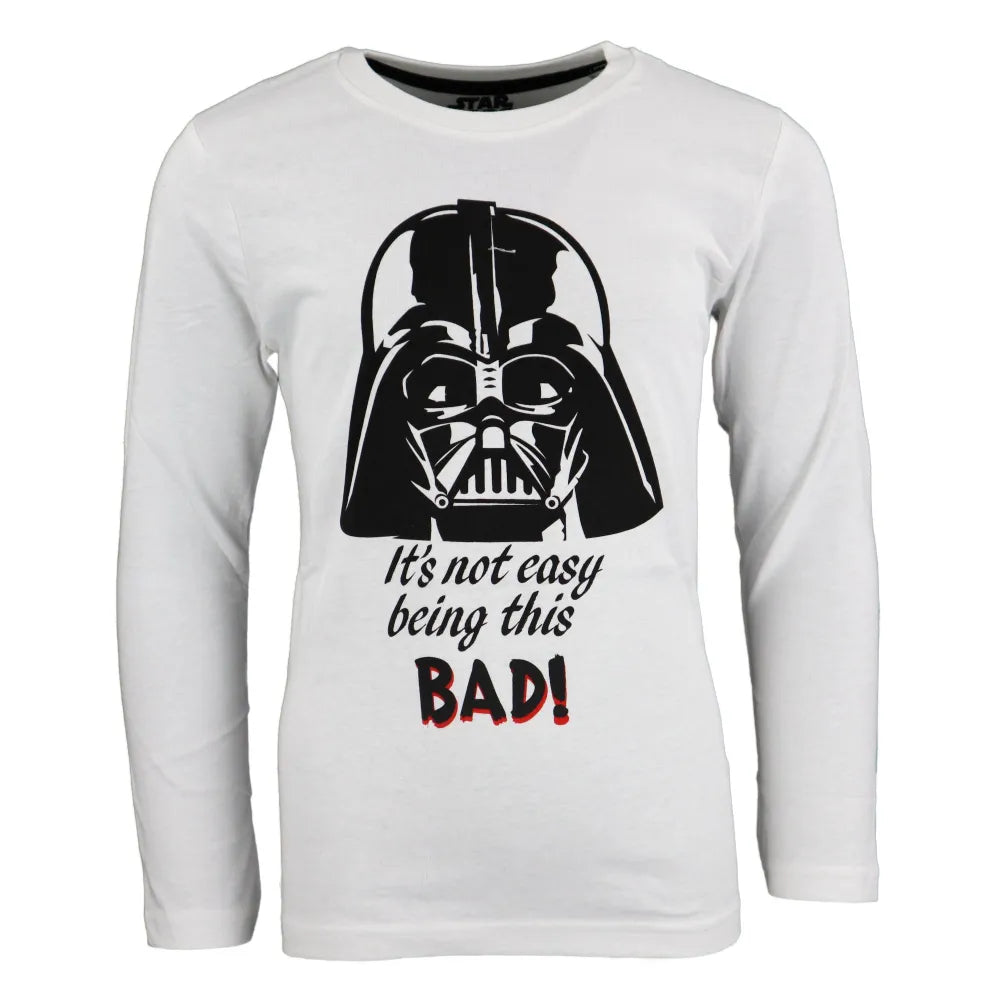 Star Wars Darth Vader Jungen langarm Pyjama Schlafanzug - WS-Trend.de 134 - 164 Weiß Grau