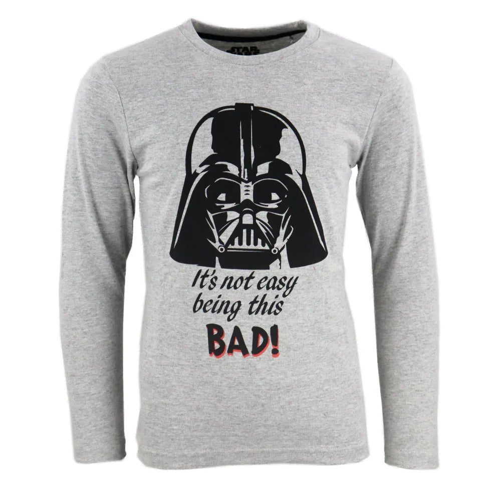 Star Wars Darth Vader Jungen langarm Pyjama Schlafanzug - WS-Trend.de 134 - 164 Weiß Grau