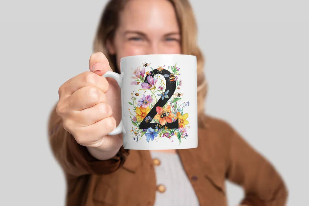 Name A bis Z und 9 Blumen Bienen Kaffeetasse Teetasse Tasse Geschenkidee - WS-Trend.de