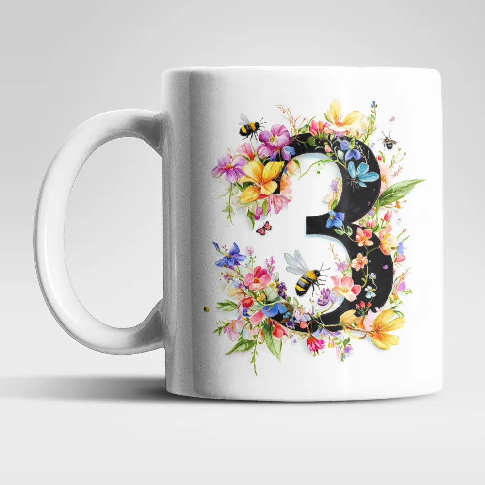 Name A bis Z und 9 Blumen Bienen Kaffeetasse Teetasse Tasse Geschenkidee - WS-Trend.de