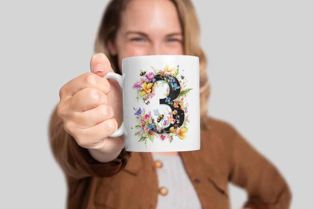 Name A bis Z und 9 Blumen Bienen Kaffeetasse Teetasse Tasse Geschenkidee - WS-Trend.de