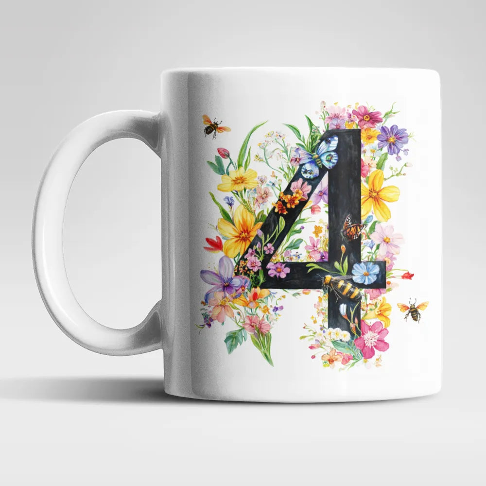 Name A bis Z und 9 Blumen Bienen Kaffeetasse Teetasse Tasse Geschenkidee - WS-Trend.de