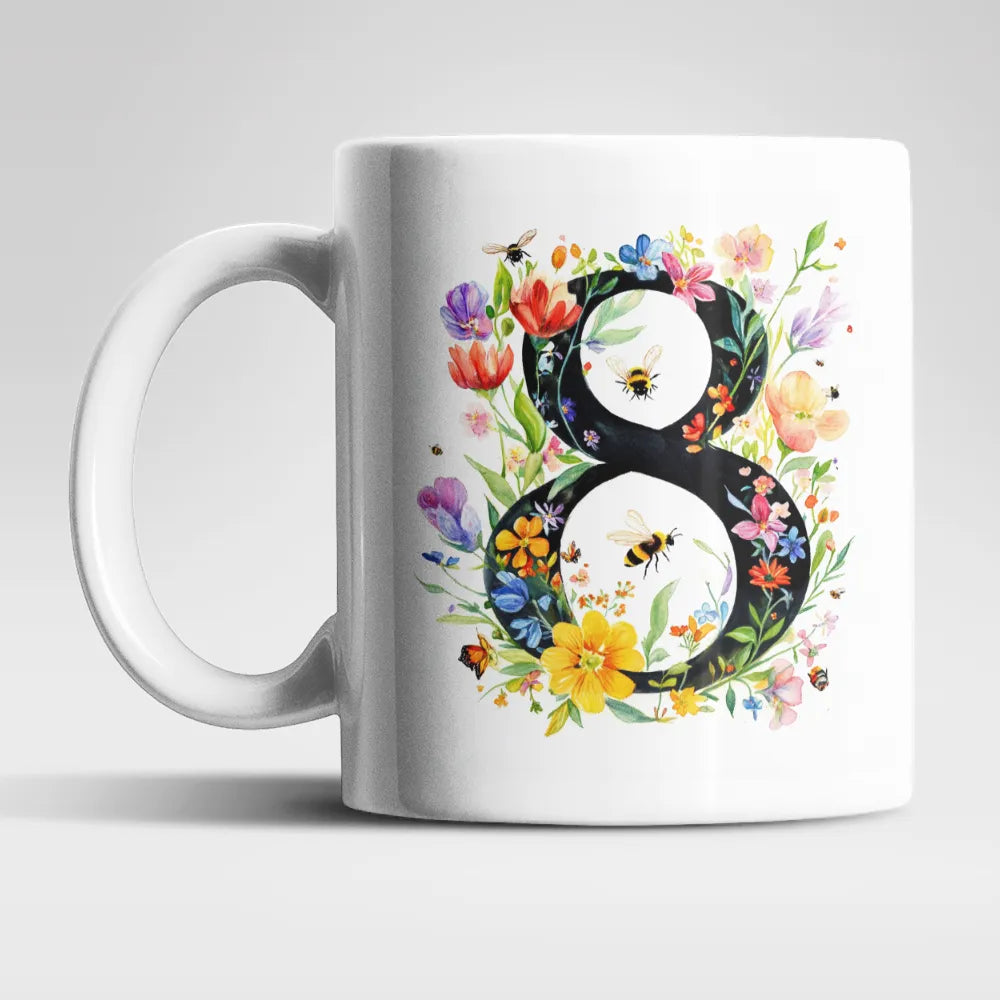 Name A bis Z und 9 Blumen Bienen Kaffeetasse Teetasse Tasse Geschenkidee - WS-Trend.de