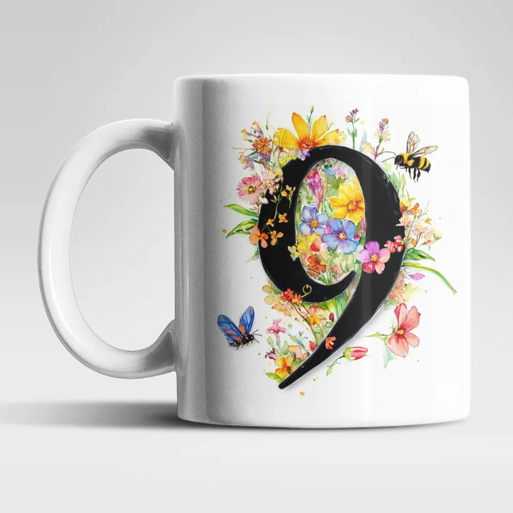 Name A bis Z und 9 Blumen Bienen Kaffeetasse Teetasse Tasse Geschenkidee - WS-Trend.de