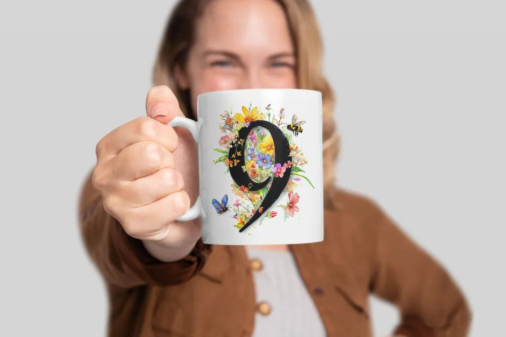 Name A bis Z und 9 Blumen Bienen Kaffeetasse Teetasse Tasse Geschenkidee - WS-Trend.de