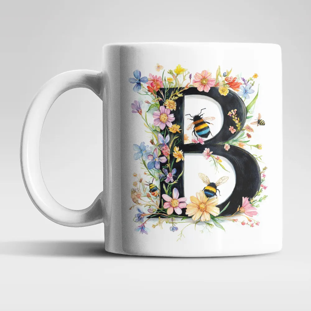 Name A bis Z und 9 Blumen Bienen Kaffeetasse Teetasse Tasse Geschenkidee - WS-Trend.de