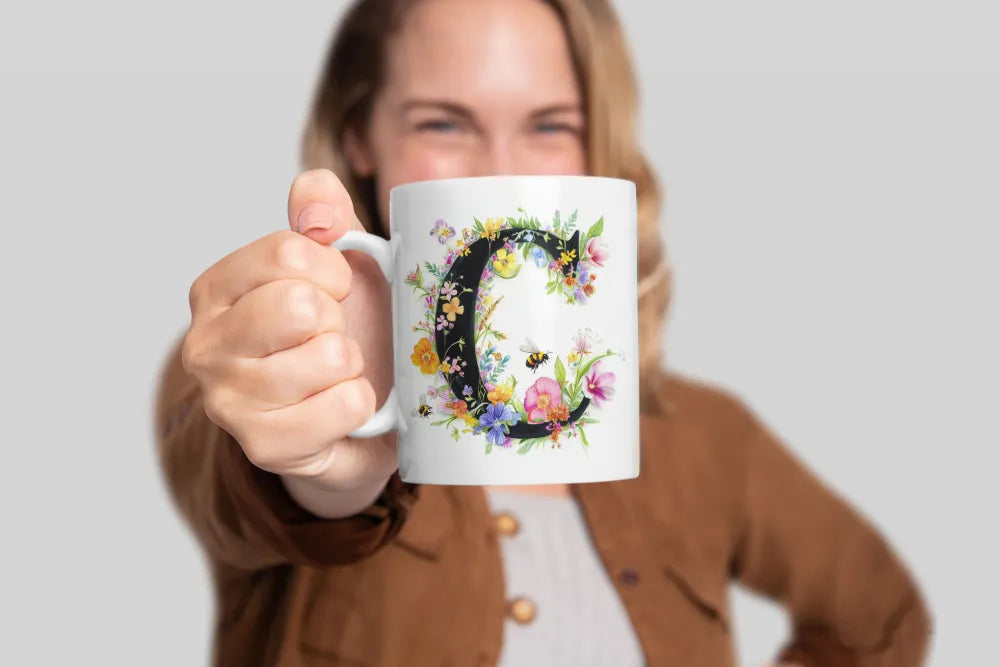 Name A bis Z und 9 Blumen Bienen Kaffeetasse Teetasse Tasse Geschenkidee - WS-Trend.de