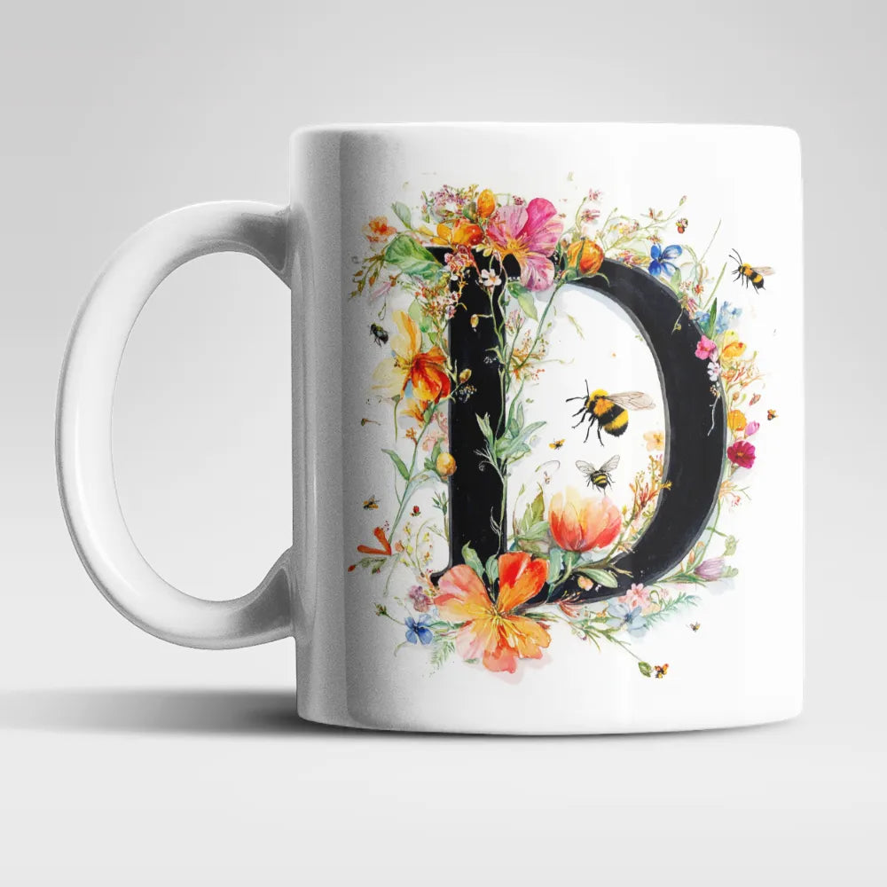 Name A bis Z und 9 Blumen Bienen Kaffeetasse Teetasse Tasse Geschenkidee - WS-Trend.de