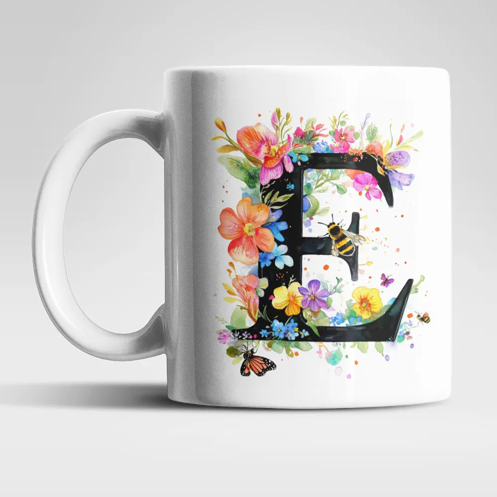 Name A bis Z und 9 Blumen Bienen Kaffeetasse Teetasse Tasse Geschenkidee - WS-Trend.de