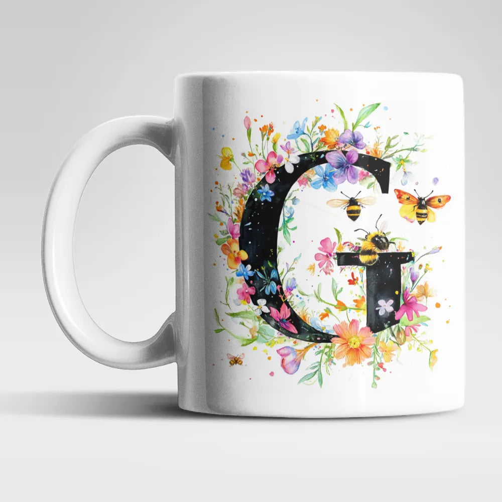 Name A bis Z und 9 Blumen Bienen Kaffeetasse Teetasse Tasse Geschenkidee - WS-Trend.de