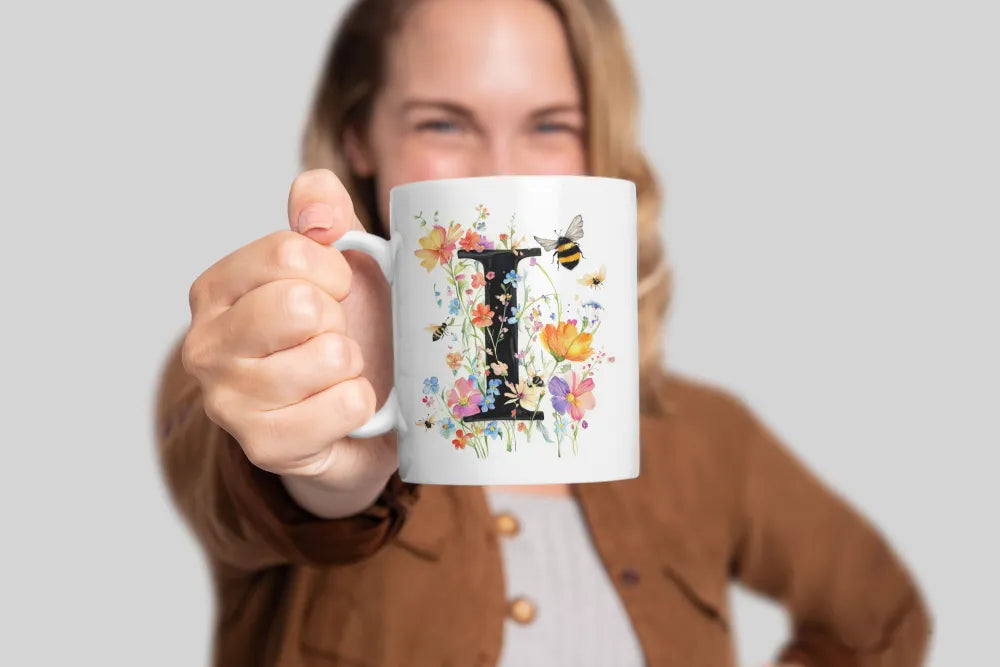 Name A bis Z und 9 Blumen Bienen Kaffeetasse Teetasse Tasse Geschenkidee - WS-Trend.de