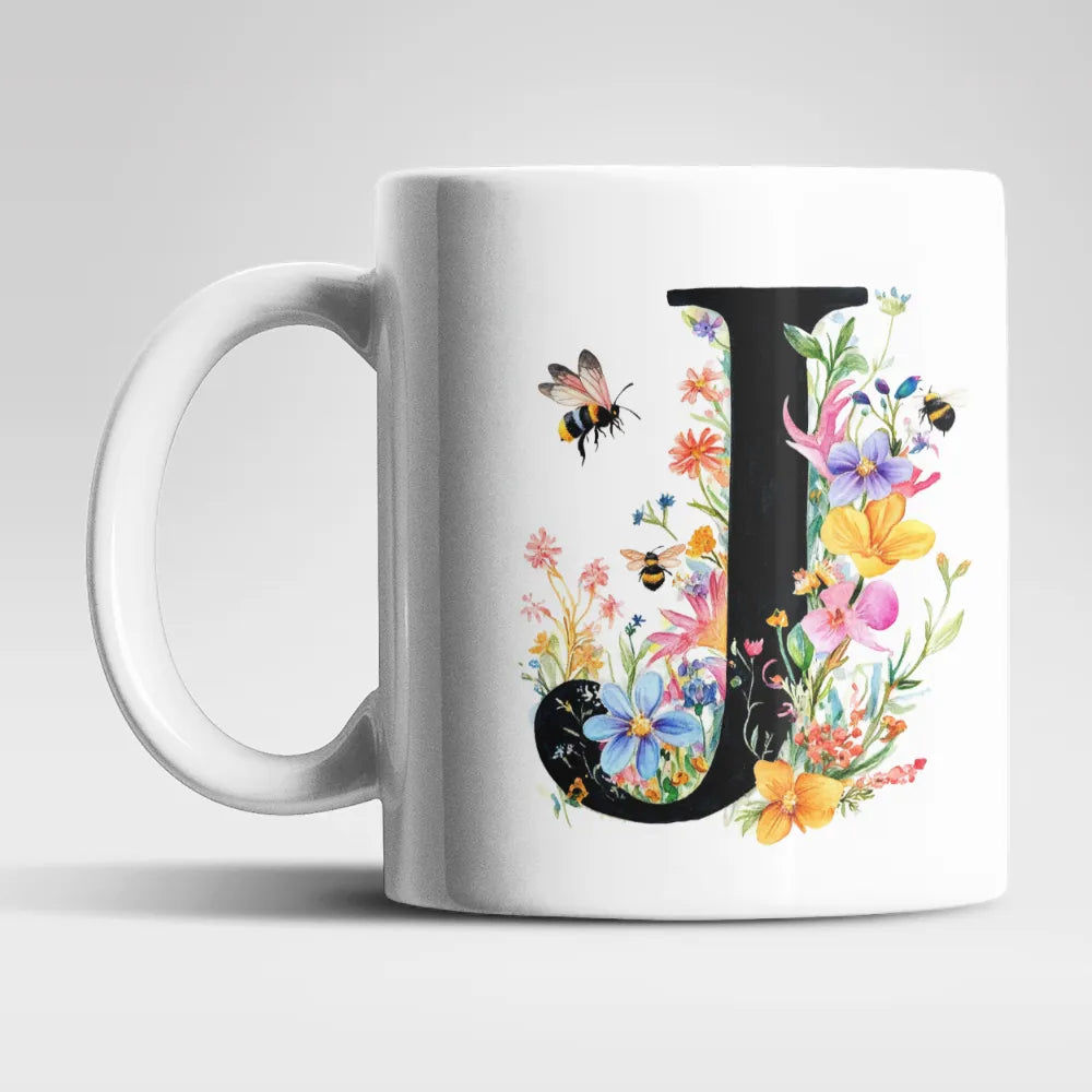 Name A bis Z und 9 Blumen Bienen Kaffeetasse Teetasse Tasse Geschenkidee - WS-Trend.de