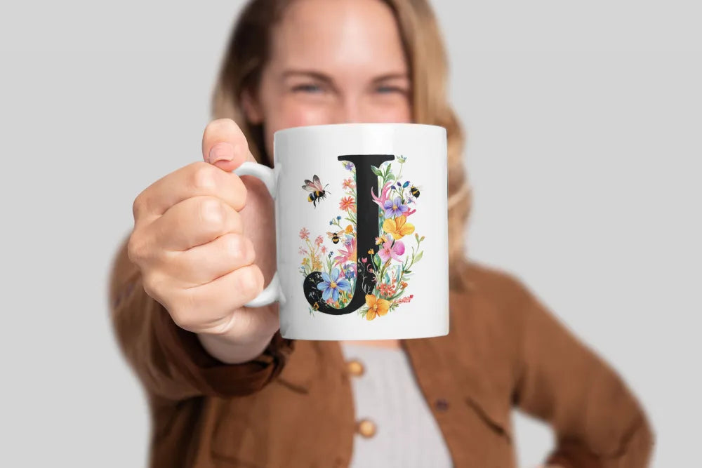 Name A bis Z und 9 Blumen Bienen Kaffeetasse Teetasse Tasse Geschenkidee - WS-Trend.de