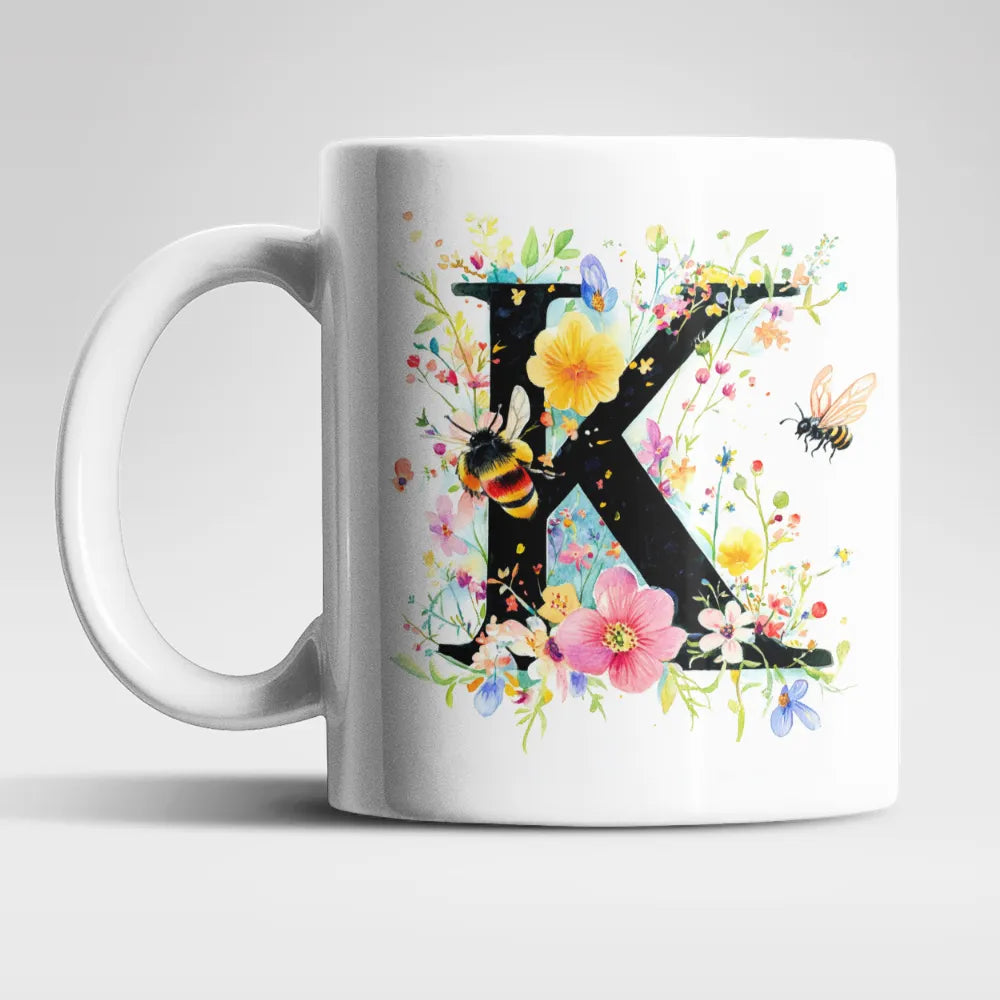 Name A bis Z und 9 Blumen Bienen Kaffeetasse Teetasse Tasse Geschenkidee - WS-Trend.de