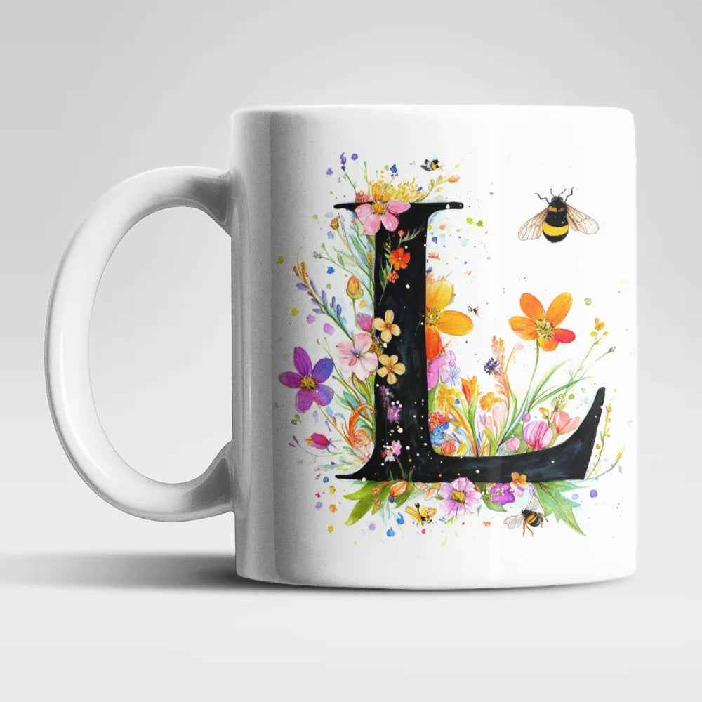 Name A bis Z und 9 Blumen Bienen Kaffeetasse Teetasse Tasse Geschenkidee - WS-Trend.de