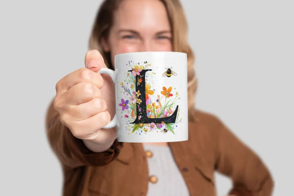 Name A bis Z und 9 Blumen Bienen Kaffeetasse Teetasse Tasse Geschenkidee - WS-Trend.de