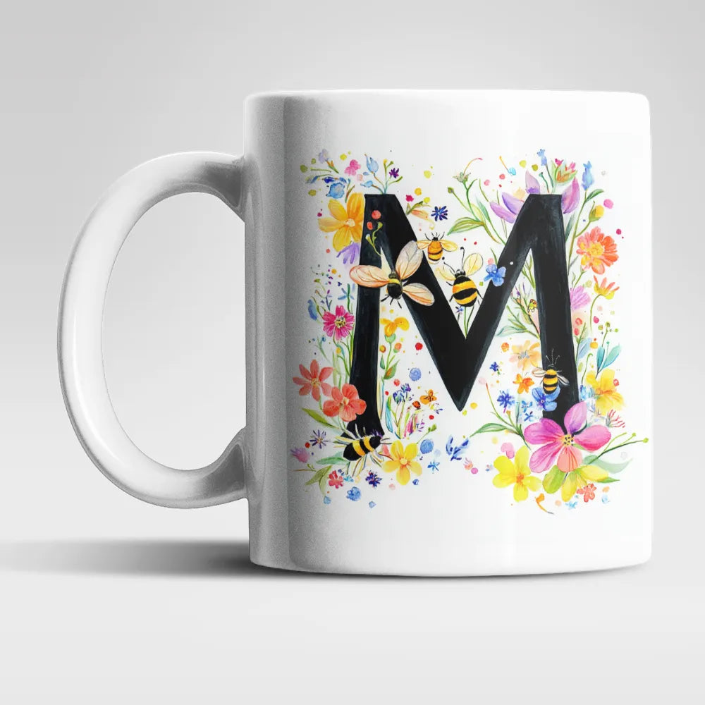 Name A bis Z und 9 Blumen Bienen Kaffeetasse Teetasse Tasse Geschenkidee - WS-Trend.de