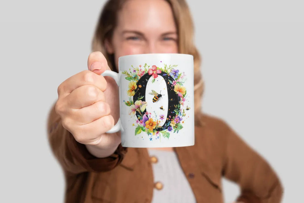 Name A bis Z und 9 Blumen Bienen Kaffeetasse Teetasse Tasse Geschenkidee - WS-Trend.de