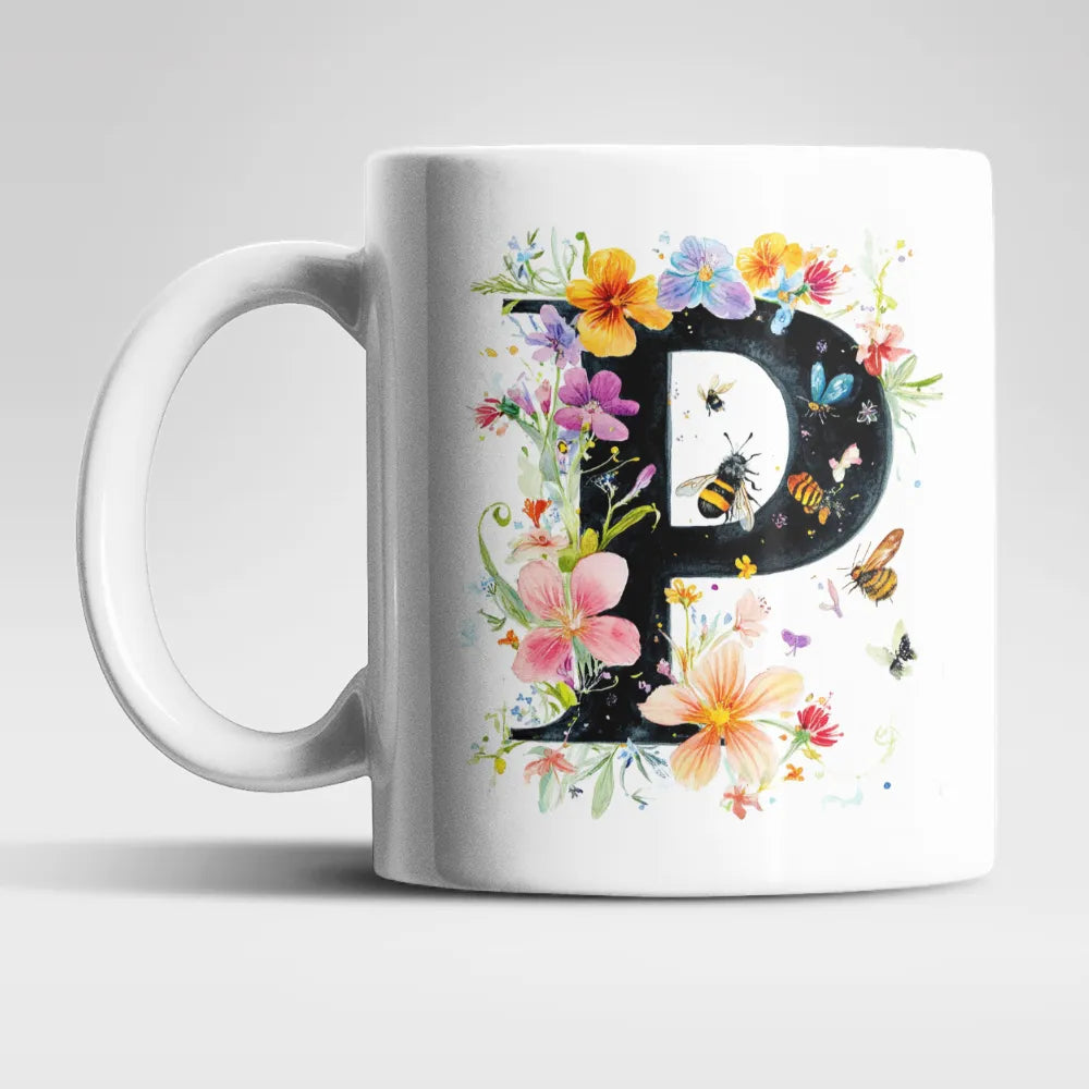 Name A bis Z und 9 Blumen Bienen Kaffeetasse Teetasse Tasse Geschenkidee - WS-Trend.de