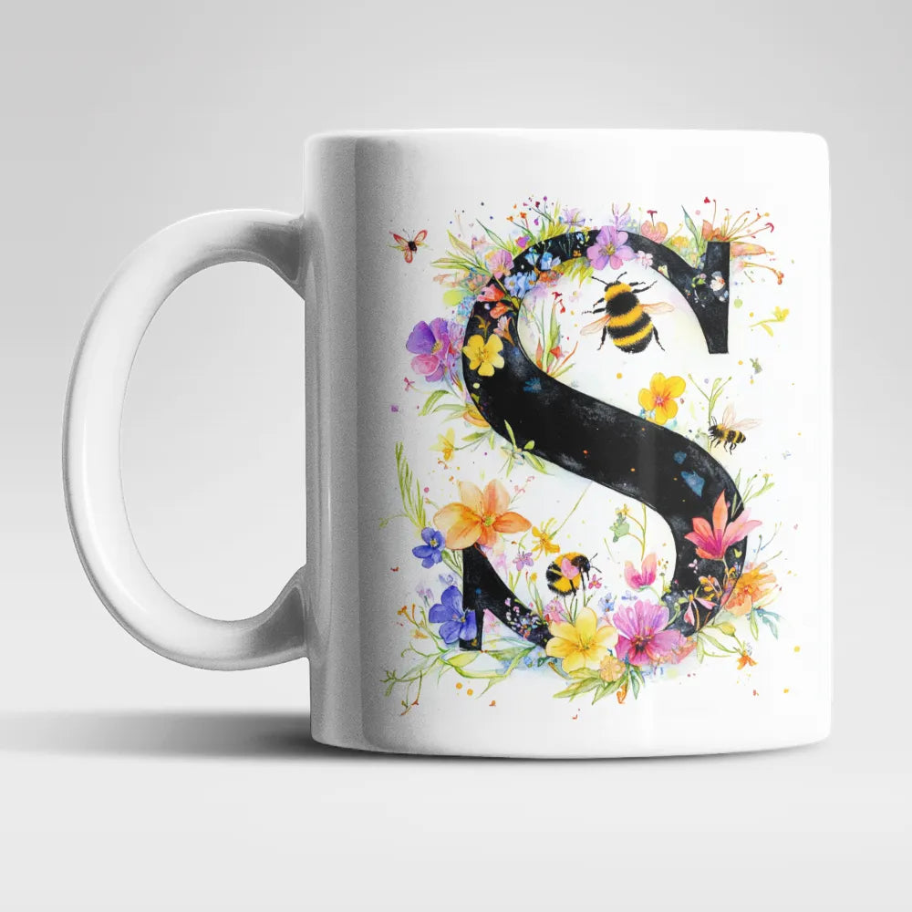 Name A bis Z und 9 Blumen Bienen Kaffeetasse Teetasse Tasse Geschenkidee - WS-Trend.de