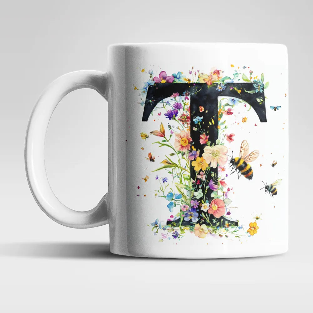 Name A bis Z und 9 Blumen Bienen Kaffeetasse Teetasse Tasse Geschenkidee - WS-Trend.de