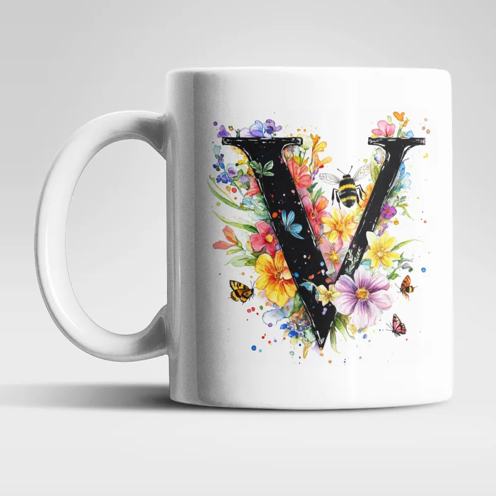 Name A bis Z und 9 Blumen Bienen Kaffeetasse Teetasse Tasse Geschenkidee - WS-Trend.de