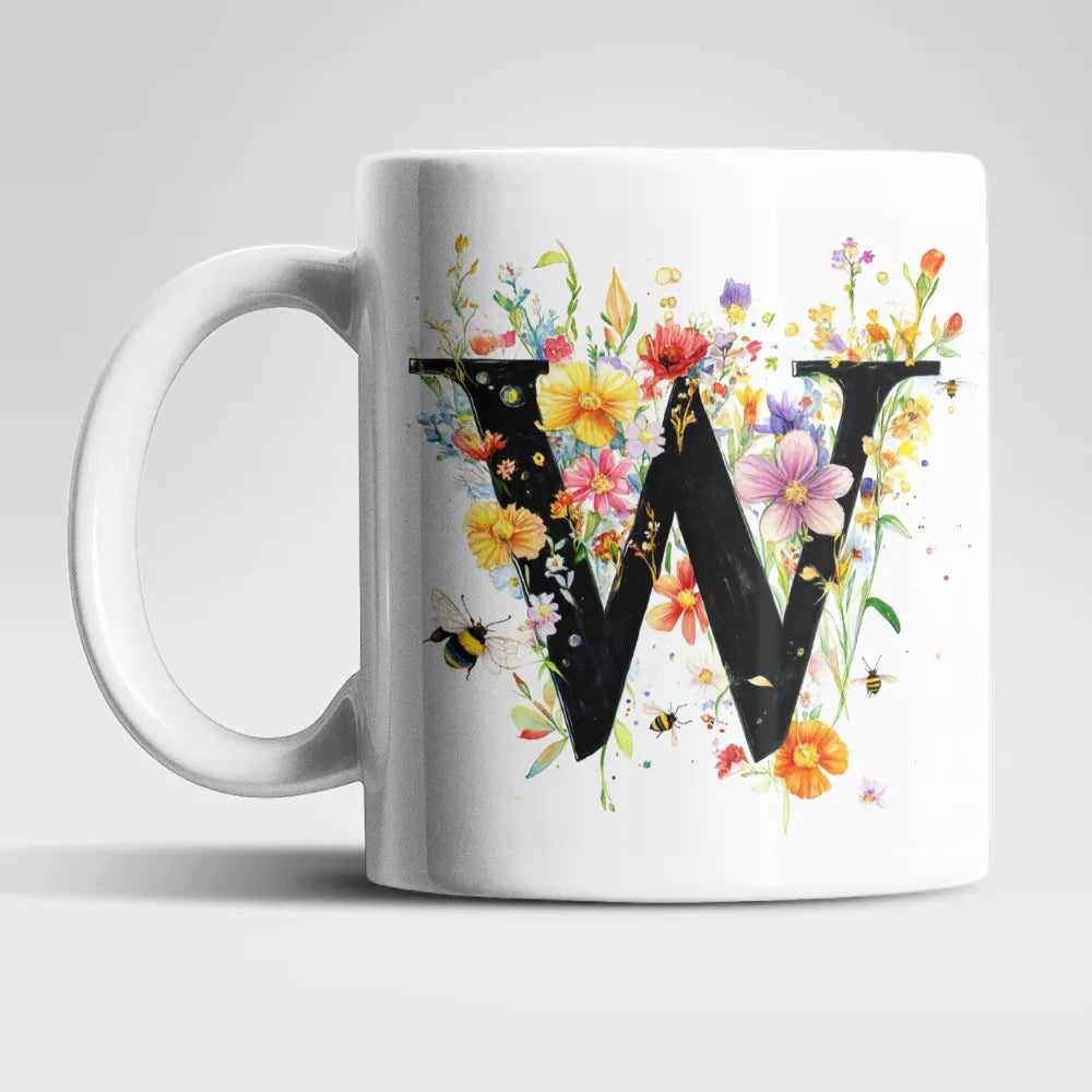 Name A bis Z und 9 Blumen Bienen Kaffeetasse Teetasse Tasse Geschenkidee - WS-Trend.de