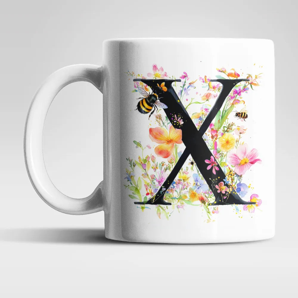 Name A bis Z und 9 Blumen Bienen Kaffeetasse Teetasse Tasse Geschenkidee - WS-Trend.de