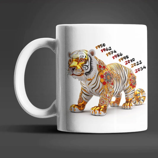 Tiger Chinesisches Jahres Sternzeichen Kaffeetasse Teetasse Geschenkidee - WS-Trend.de