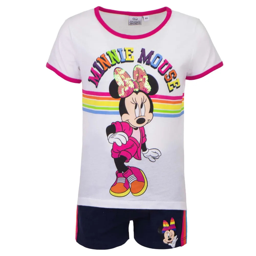 Disney Minnie Maus Mädchen Kinder Sommer Set - WS-Trend.de Sommerset Shorts plus T-Shirt 98-128 Pink