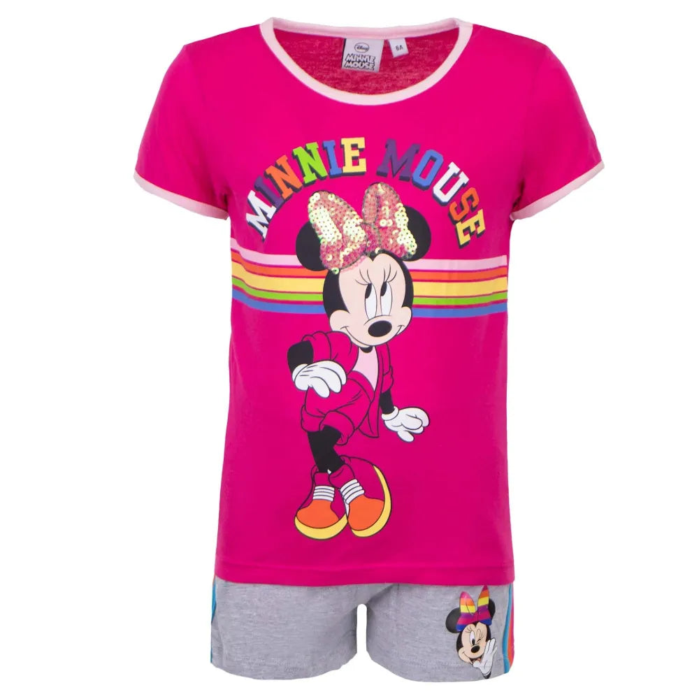 Disney Minnie Maus Mädchen Kinder Sommer Set - WS-Trend.de Sommerset Shorts plus T-Shirt 98-128 Pink