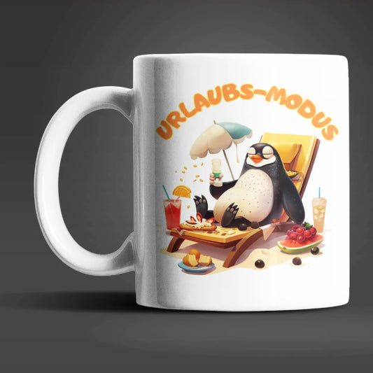 Pinguin Urlaubs-Modus lustige Keramik Kaffeetasse Teetasse Tasse Geschenkidee - WS-Trend.de