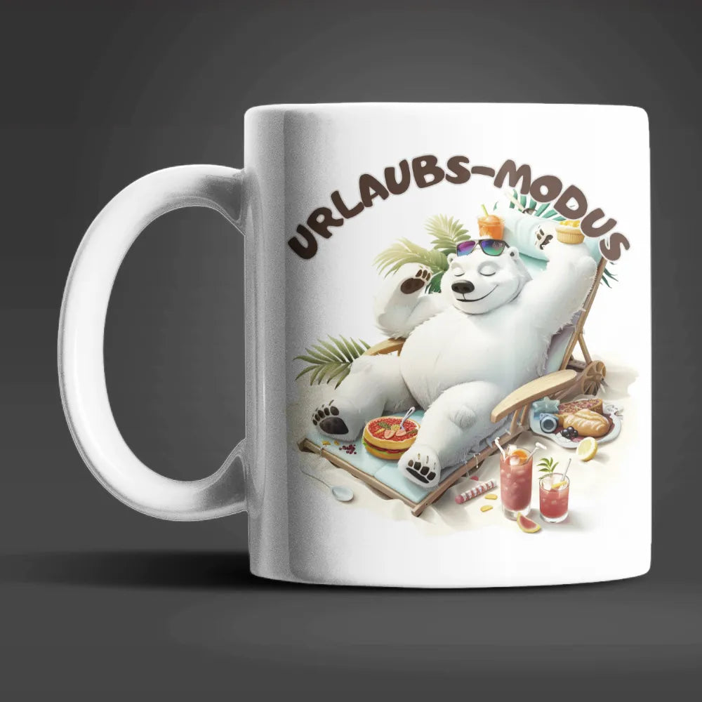 Eisbär Urlaubs-Modus Keramik Kaffeetasse Teetasse Tasse Geschenkidee - WS-Trend.de