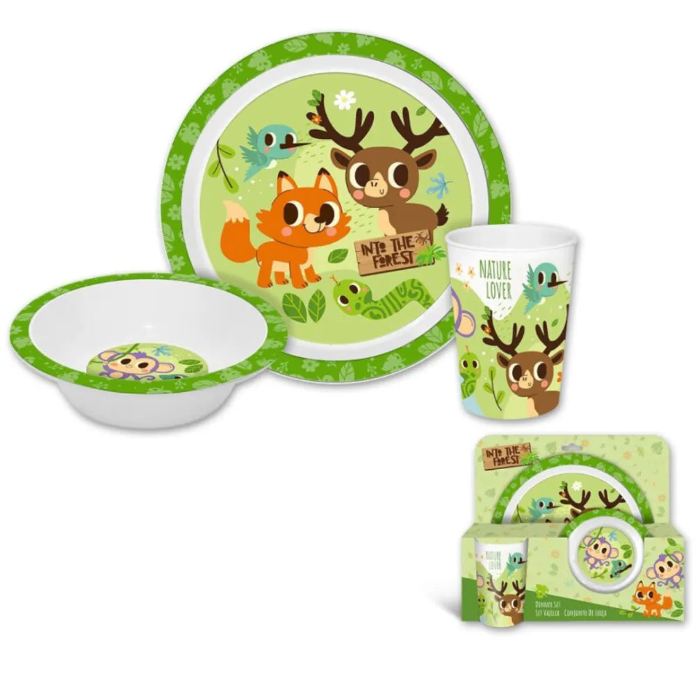 Fuchs Reh Kinder Geschirr-Set 3 tlg Becher Teller Schüssel Geschenkverpackung - WS-Trend.de