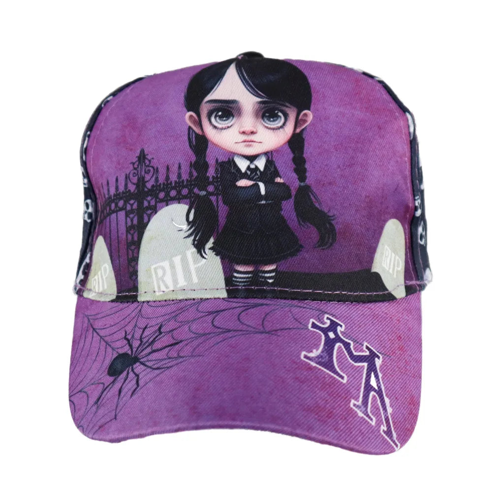 Wednesday Adams Mädchen Kinder Basecap Baseball Kappe allover Print - WS-Trend.de