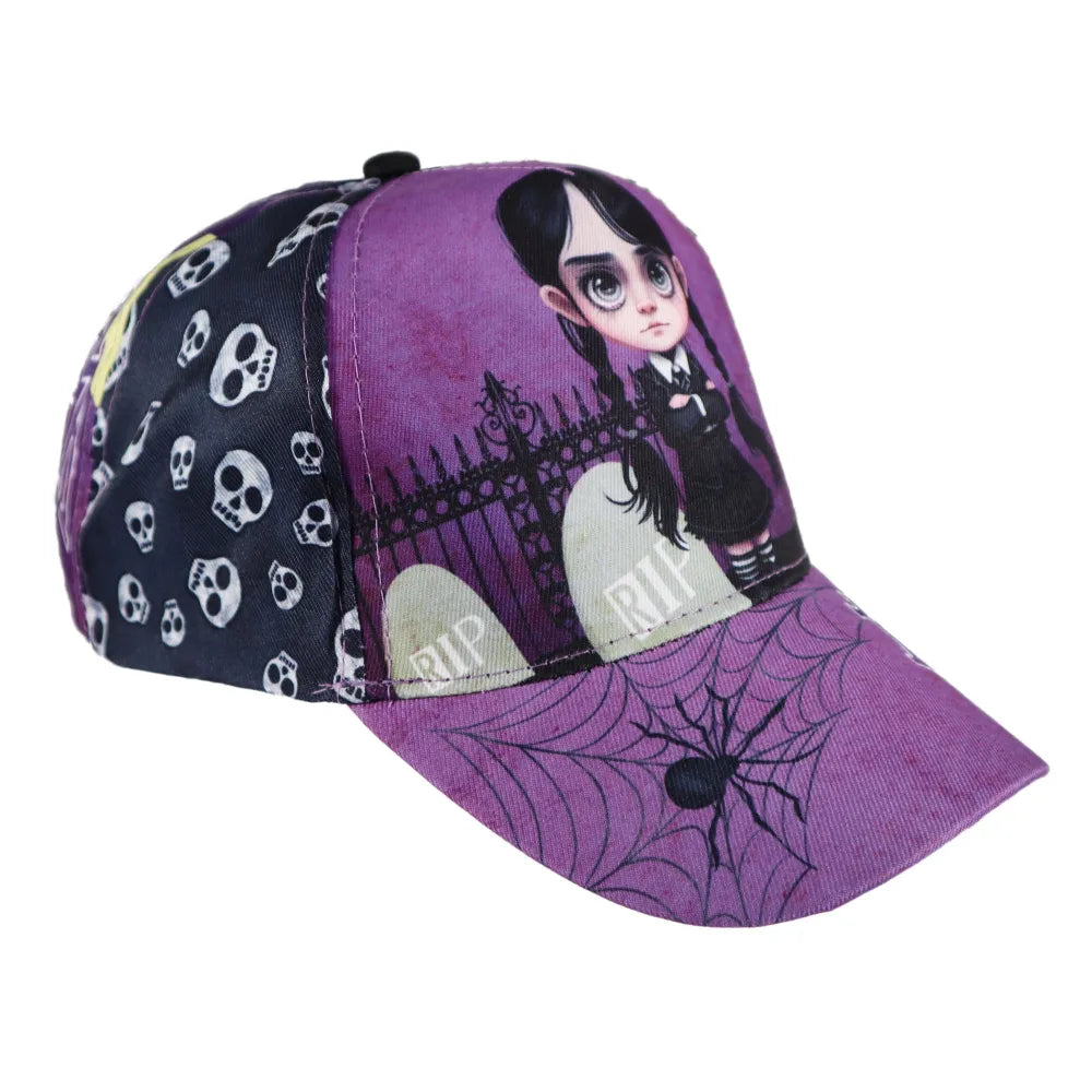 Wednesday Adams Mädchen Kinder Basecap Baseball Kappe allover Print - WS-Trend.de