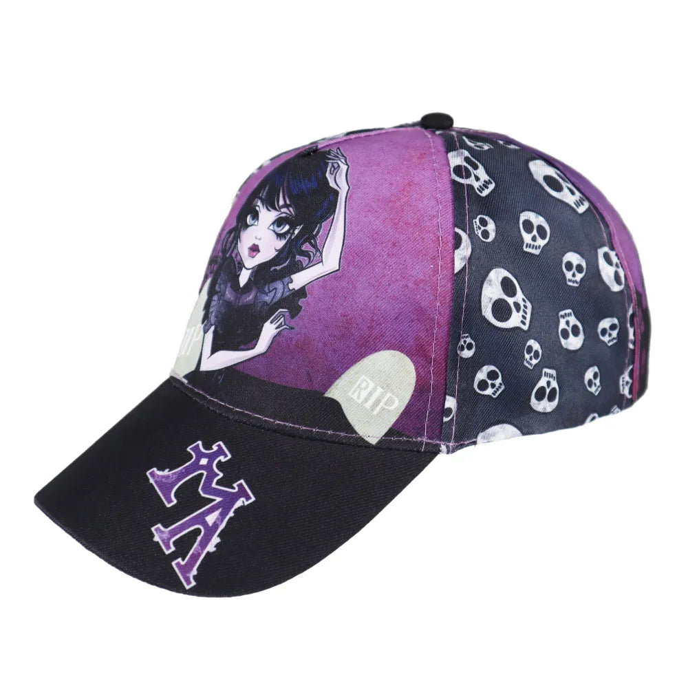 Wednesday Adams Mädchen Kinder Basecap Baseball Kappe allover Print - WS-Trend.de