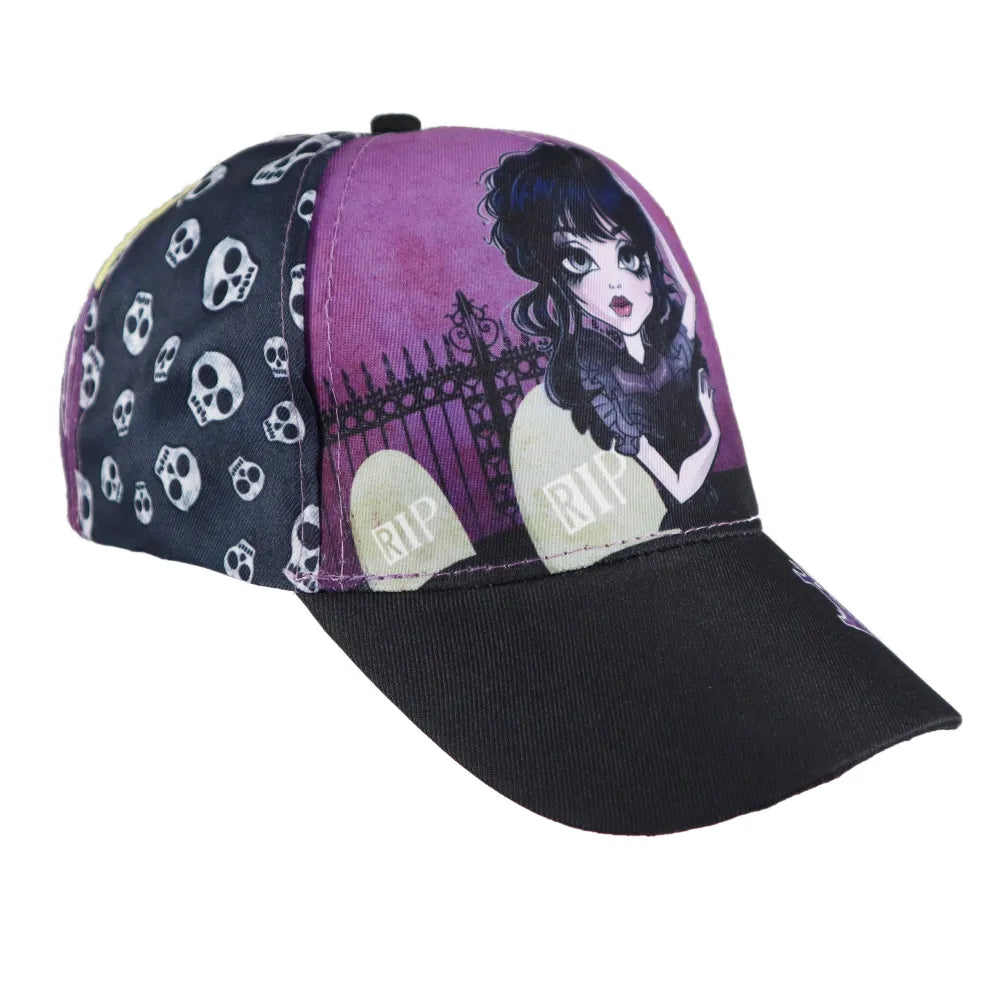 Wednesday Adams Mädchen Kinder Basecap Baseball Kappe allover Print - WS-Trend.de